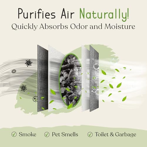 bmbu Charcoal Shoe Deodorizers - Activated Natural Bamboo Air Purifying Bag Insert for Sneakers Oder Eliminator Mini Bags -Absorber/Freshener for Gym Bag,Drawer,Closet,Car,Home, Cat Litter - Image 3