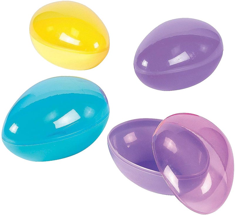 Fun Express Large Easter Eggs 12 Pack Jumbo 7 Inch Fillable Plastic Easter Eggs for Easter Egg Hunt Extra Large Empty Easter Eggs Bulk for Kids Party Supplies Decorations - Image 3
