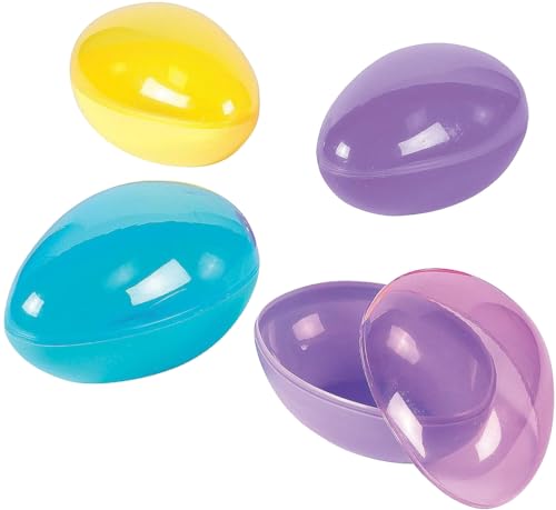 Fun Express Large Easter Eggs 12 Pack Jumbo 7 Inch Fillable Plastic Easter Eggs for Easter Egg Hunt Extra Large Empty Easter Eggs Bulk for Kids Party Supplies Decorations - Image 1