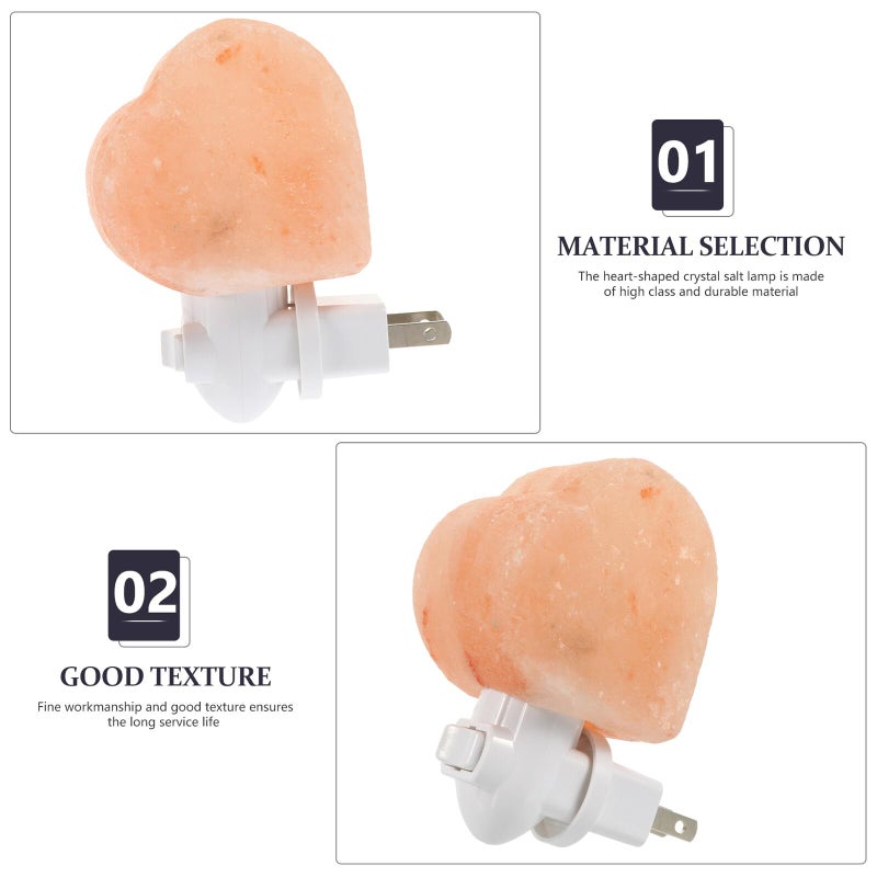 Himalayan Crystal Heart Shaped Night Light LED Mood Lamp For Home Decor - Image 4