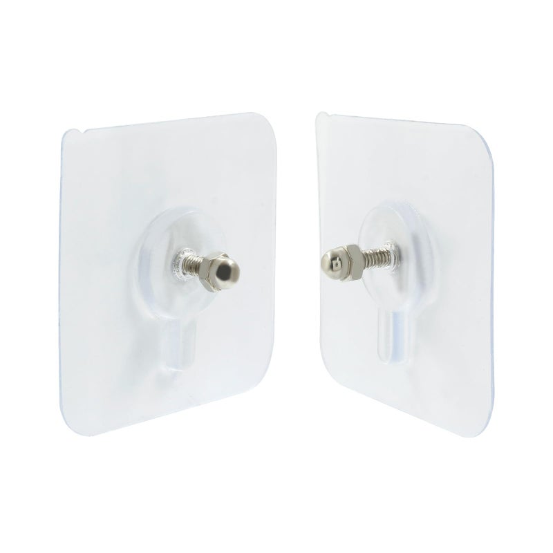 Moicstiy 12 Pcs Adhesive Hooks Screw Hanging Wall Transparent Waterproof Reusable Seamless Sticky Hooks for Kitchens, Bathroom, Office(Screw Length: 0.5inch) - Image 5