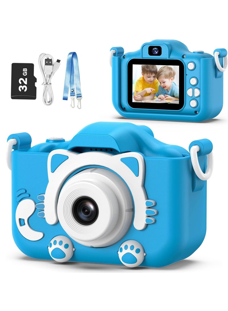 JAJEEK Kids Camera Toys for 3-8 Year Old Boys | Children’s Digital Video Camcorder with Cartoon Soft Silicone Cover | Best Christmas & Birthday Gift for Kids | 32GB SD Card Included, Fun & Durable Camera for Kids - Image 1