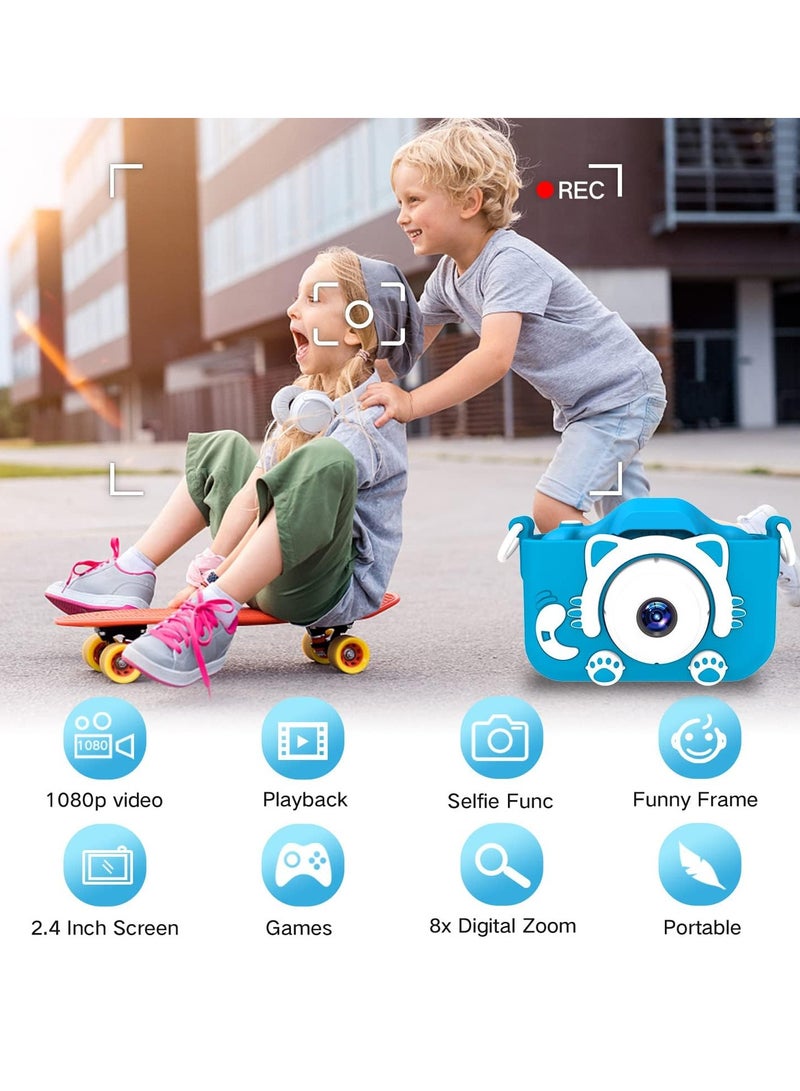 JAJEEK Kids Camera Toys for 3-8 Year Old Boys | Children’s Digital Video Camcorder with Cartoon Soft Silicone Cover | Best Christmas & Birthday Gift for Kids | 32GB SD Card Included, Fun & Durable Camera for Kids - Image 3