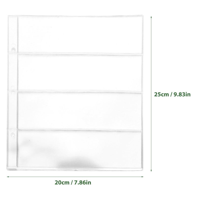 10pcs 4 Row Currency Binder Pages Plastic Sheet Protectors For Paper Money Storage - Image 3