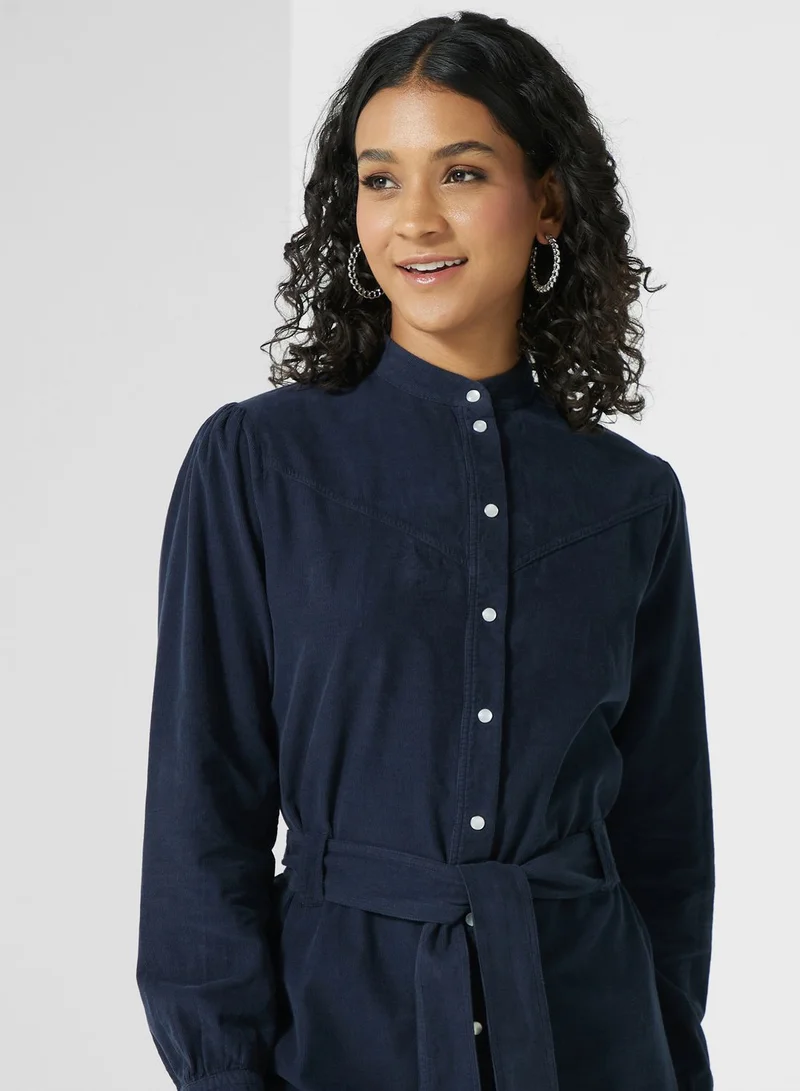 BOSS Corduroy Belted Dress