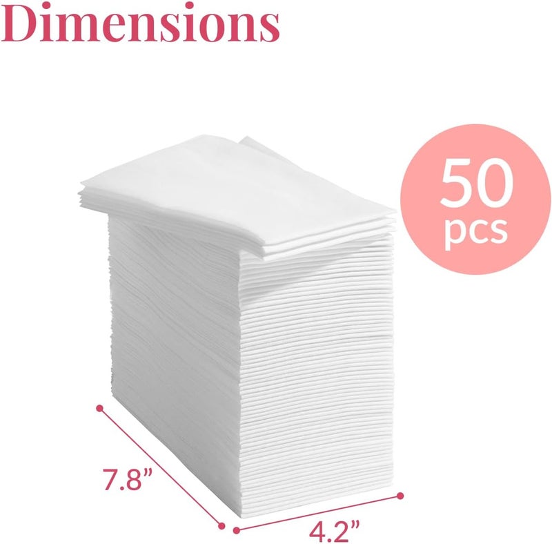Prestee 50-Pack Paper Towels - 7.8 x 4.25 Inch Soft Linen Feel Paper Napkins - Durable and Absorbent Hand Towels for Bathroom - Disposable Table Napkins for Weddings, Dinners, Christmas, Thanksgiving - Image 3