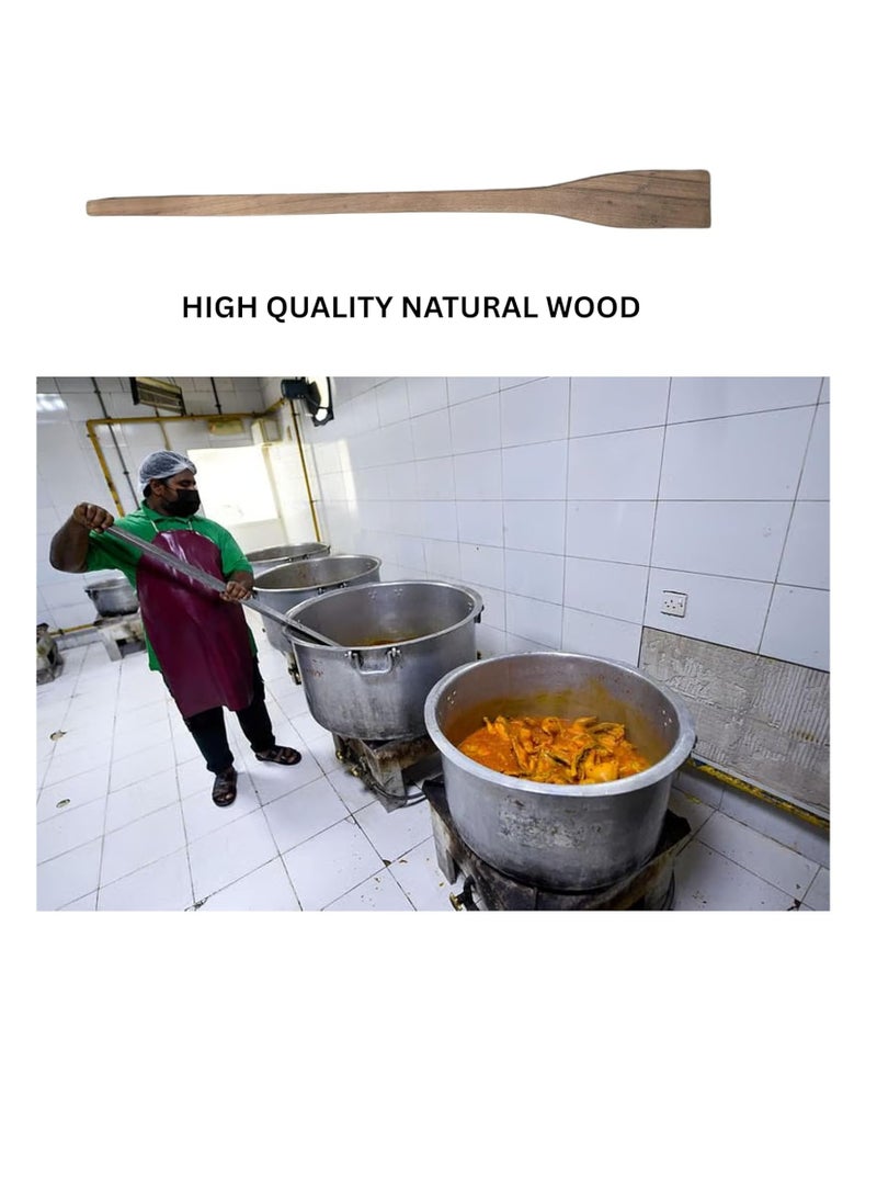 HASANAT ESSENTIALS Hasanat Essentials 1 Meter Long Wooden Cooking Spoon – Large Spatula for Public Kitchen, Big Pots & Commercial Cooking  - Image 2