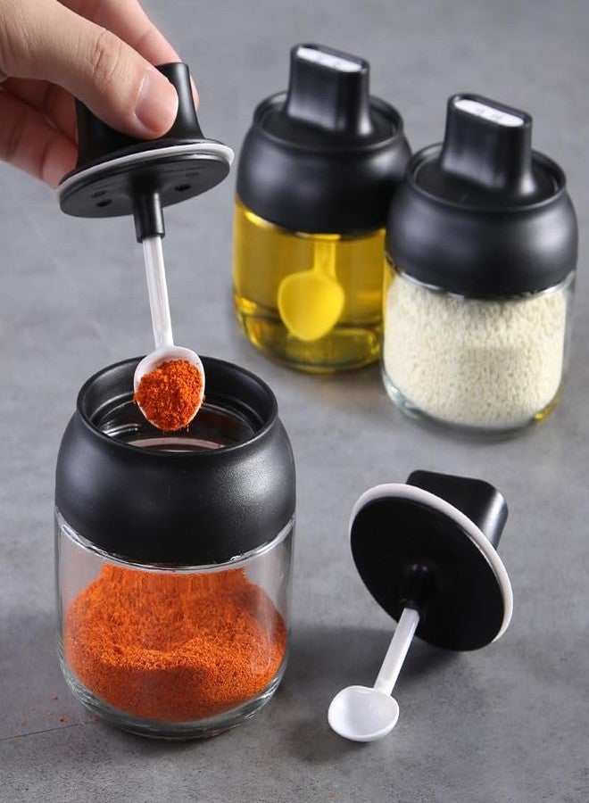 Potency Sugar Container, Salt Container/Cook Spice Jar, Integrated Spoon and Cover, One Hand Operation, Sealed and Moisture-proof, Lasting, Scientifically Control, Suitable for Various Powders (1 Pcs) - Image 2