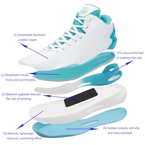 Beita Basketball Shoes for Men High Upper Sneakers Breathable Sports Shoes Anti Slip - Image 4