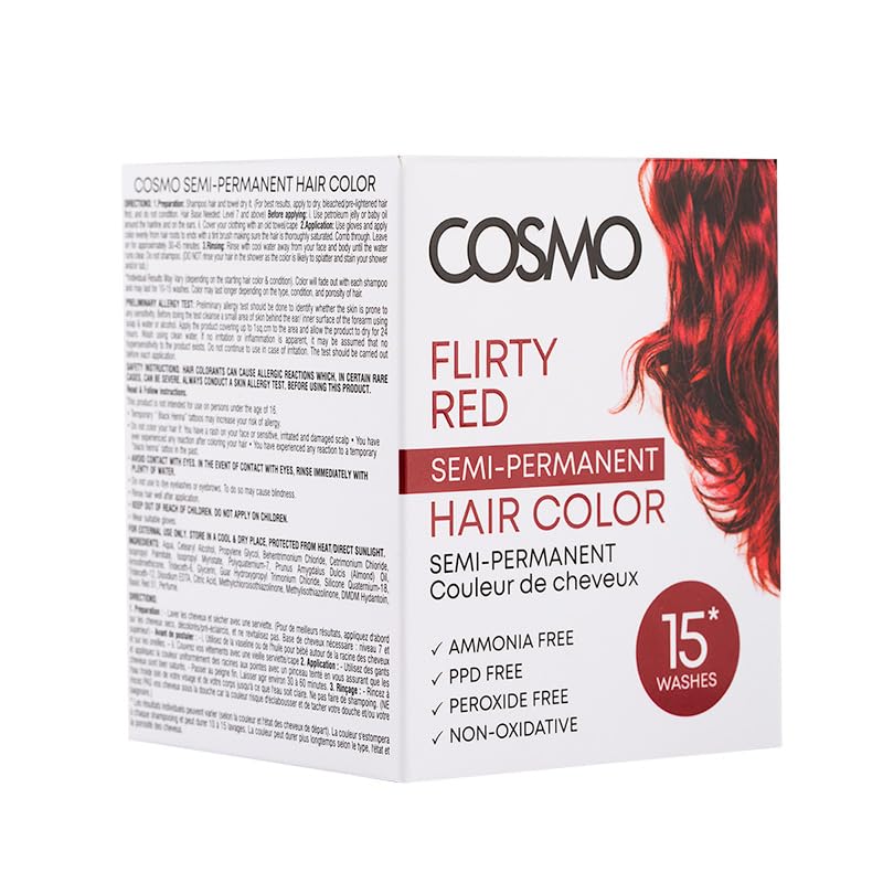 COSMO كوزمو أحمر مغر - 120 جرام - لون شعر شبه دائم - خالي من الأمونيا، لون يدوم طويلاً مع تركيبة ترطيب عميق - لمعان جريء ومقاوم للتلاشي لجميع أنواع الشعر - تطبيق سهل - Image 3