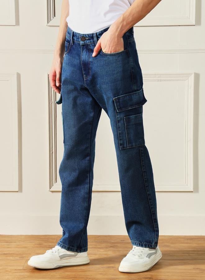 Dennis Lingo Men’s Relaxed Fit Mid Blue Jeans – Comfortable and Stylish  - Image 3