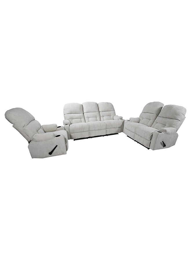 3 Pieces Recliner Chanel Chairs Set with Cups Holder Single Double and Triple