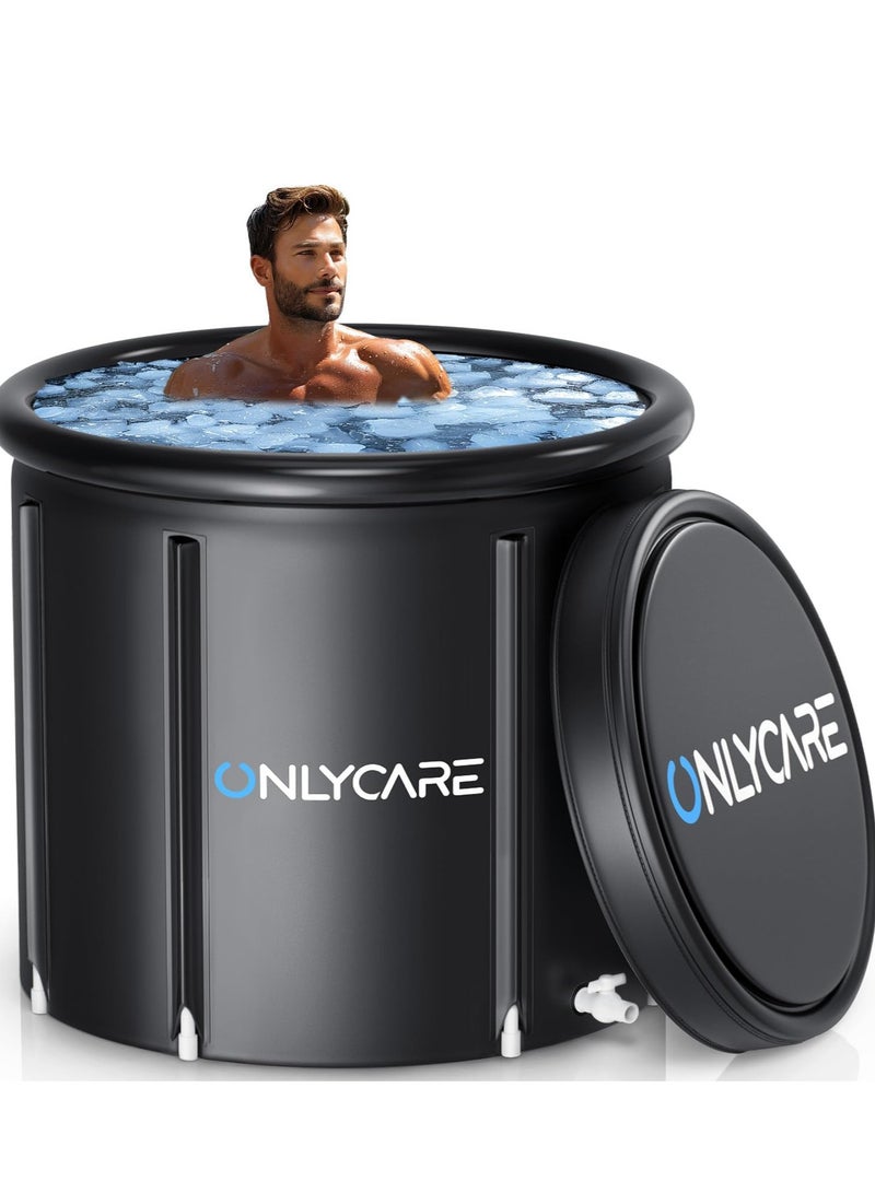 ONLYCARE Ice Bath Tub for Athletes - Upgrade XXL 130 Gal Cold Plunge Tub with Cover - Multiple Layered Cold Water Portable Ice Pod for Therapy Recovery at Home Outdoor Gym - Image 1