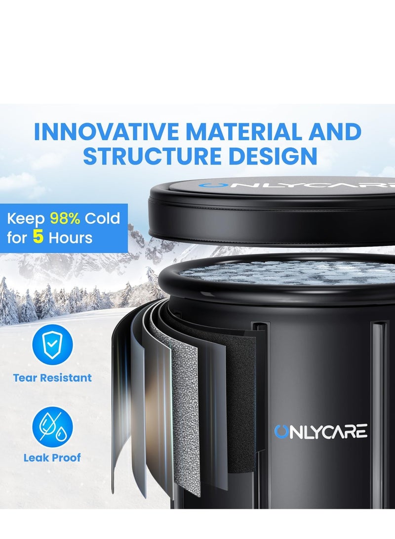 ONLYCARE Ice Bath Tub for Athletes - Upgrade XXL 130 Gal Cold Plunge Tub with Cover - Multiple Layered Cold Water Portable Ice Pod for Therapy Recovery at Home Outdoor Gym - Image 4