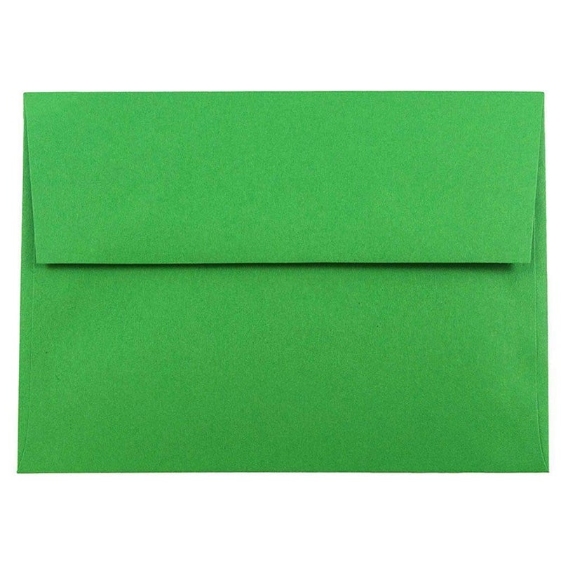 JAM PAPER A7 Colored Invitation Envelopes 5 14 x 7 14 Green Recycled Bulk 250Box