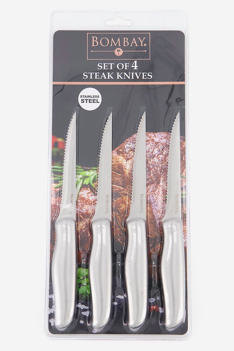 Bombay Set of 4 Steak Knives, Silver  - Image 1