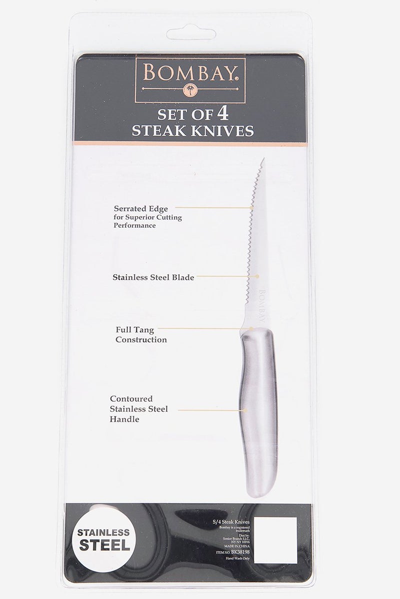Bombay Set of 4 Steak Knives, Silver  - Image 2