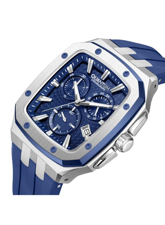 Quantum Men's Silicone Chronograph Watch HNG1033.389 - 44 mm