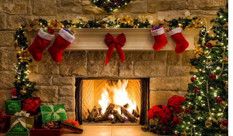 Backdropon Christmas Fireplace Tapestry Wall Hanging Christmas Tree with Christmas Stocking Decor Christmas Wall Art for Bedroom Room Dorm Outdoor Decor Size 5Feet Height & 8Feet Width(5 * 8) - Image 5