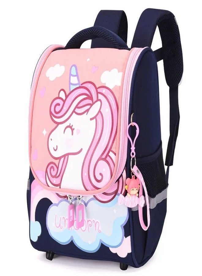 ADSON Unicorn Cartoon Lovely Design Travel School Bag|Backpack for Girls & Boys Large 15 Inches Casual Day Pack Cartoon Bookbag Rucksack Water Resistance(Multi Colour) - Image 1