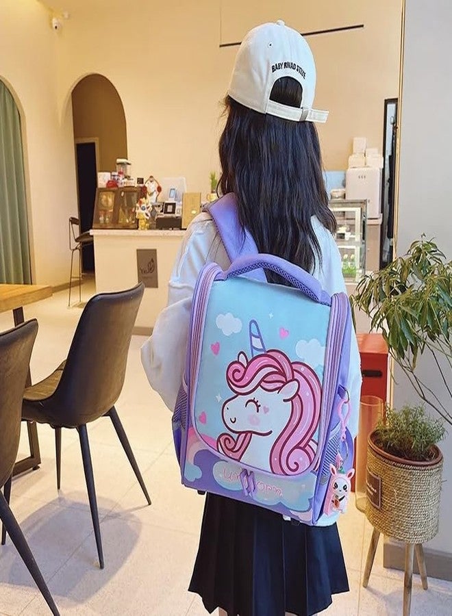 ADSON Unicorn Cartoon Lovely Design Travel School Bag|Backpack for Girls & Boys Large 15 Inches Casual Day Pack Cartoon Bookbag Rucksack Water Resistance(Multi Colour) - Image 3