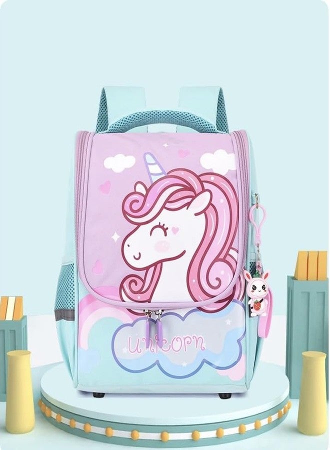 ADSON Unicorn Cartoon Lovely Design Travel School Bag|Backpack for Girls & Boys Large 15 Inches Casual Day Pack Cartoon Bookbag Rucksack Water Resistance(Multi Colour) - Image 2