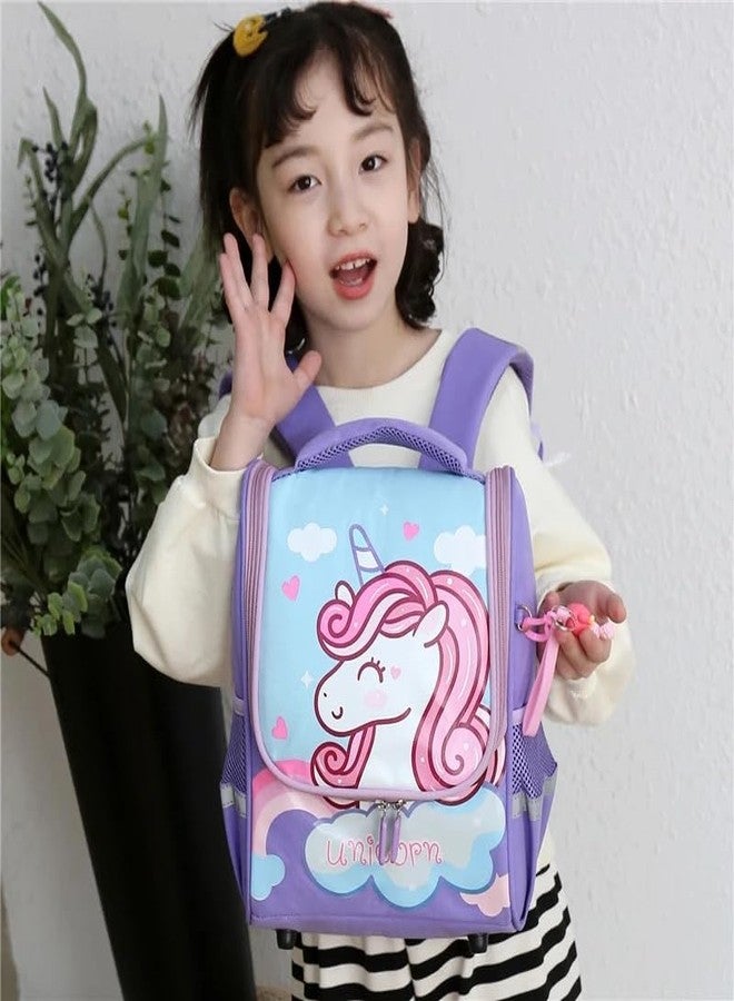 ADSON Unicorn Cartoon Lovely Design Travel School Bag|Backpack for Girls & Boys Large 15 Inches Casual Day Pack Cartoon Bookbag Rucksack Water Resistance(Multi Colour) - Image 4