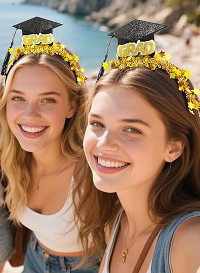 Graduation Headband For Congratulations Graduation Party Supplies Bachelor Hat Headband Graduation Cap Headband With Tassel - Glitter Grade Hair Accessories, Perfect For Graduation Party Favors And Photo Props - Image 4