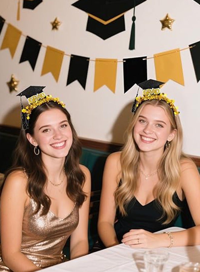 Graduation Headband For Congratulations Graduation Party Supplies Bachelor Hat Headband Graduation Cap Headband With Tassel - Glitter Grade Hair Accessories, Perfect For Graduation Party Favors And Photo Props - Image 5