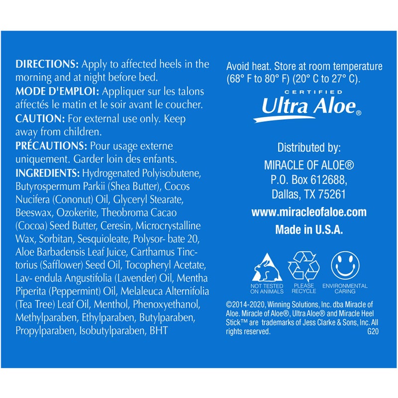 Miracle of Aloe Heel Balm for Dry Cracked Feet - Miracle Heel Stick for Cracked Heel Repair - Heel Balm Stick for Cracked Heel Treatment - Formulated with Pure Aloe Vera, Tea Tree Oil, Shea & Cocoa Butters | 2.5 oz - Image 5