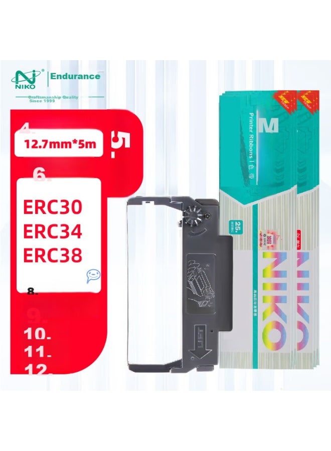 Niko Nerc30/38 Black Ribbon (pack Of 5) (compatible With Epson Tm260/370/200/220/200a/220a/230) - Image 1