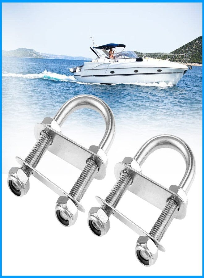 Mtsooning 2pcs Marine Boat Stern Bow Eye Tie Down U-Bolt Rigging 316 Stainless Steel,M10x90x130x36mm - Image 3