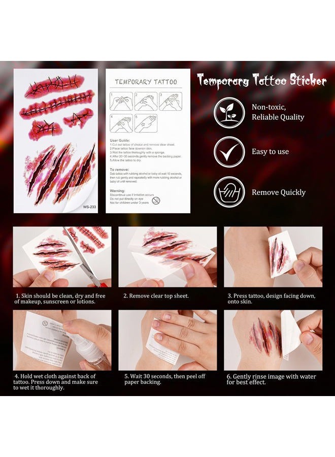 NiHome 40PCS Halloween Temporary Tattoos - Image 4