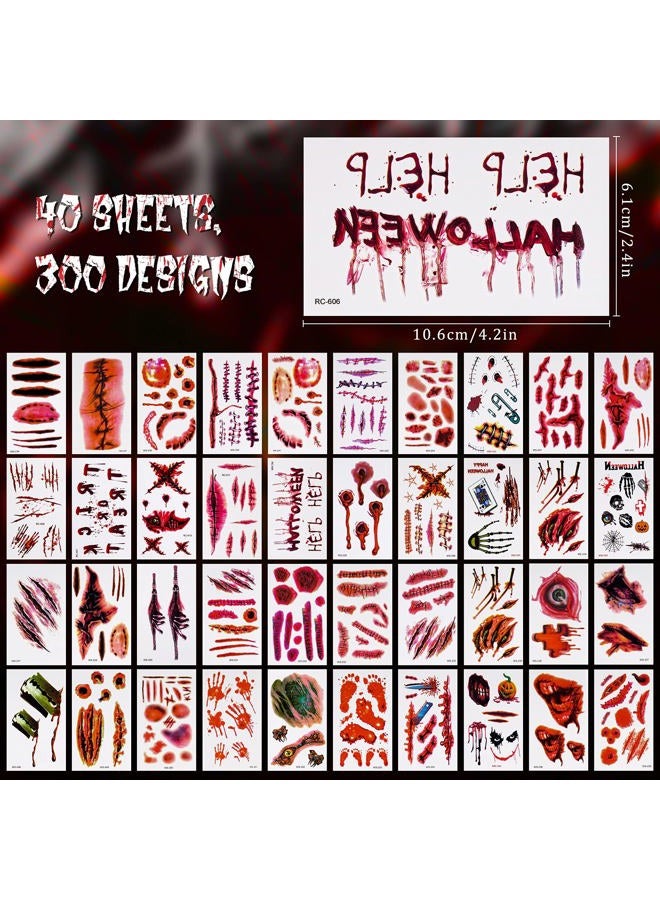 NiHome 40PCS Halloween Temporary Tattoos - Image 2
