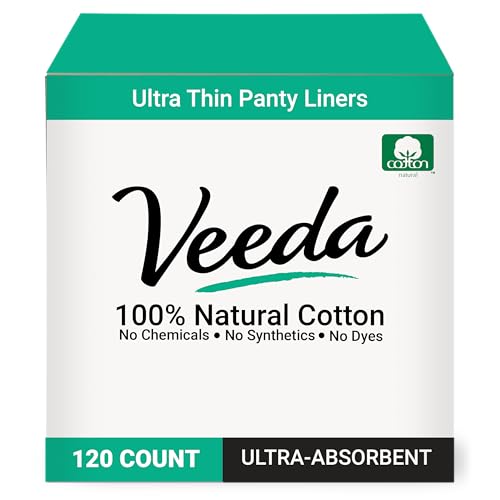 Veeda Natural Cotton Ultra Thin Panty Liners for Women - Breathable Thin Daily Liners are Always Chlorine and Toxin Free - Hypoallergenic & Comfortable Pantyliners - 120 Count - Image 1