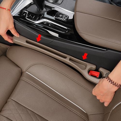 YLXGT Car Seat Gap Filler Organizer Universal for Car SUV Truck Accessories Seat Gap Plug Blocker with Storage Slot Brown 2 Pack - Image 4