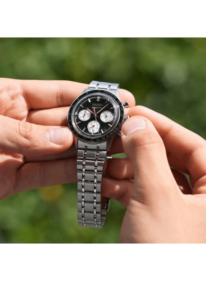 Seiko Sport Chronograph Men's Watch SSB481P1, 38.7mm Green Dial, Stainless Steel Bracelet, 50M WR - Image 5