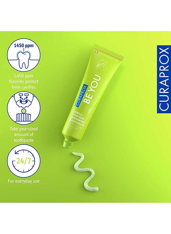CURAPROX Be You Apple + Aloe Vera Toothpaste Green 60ml - Gentle Everyday Whitening Toothpaste - SLS Free, Microplastic Free, Triclosan Free, Fluoride Toothpaste - Image 4