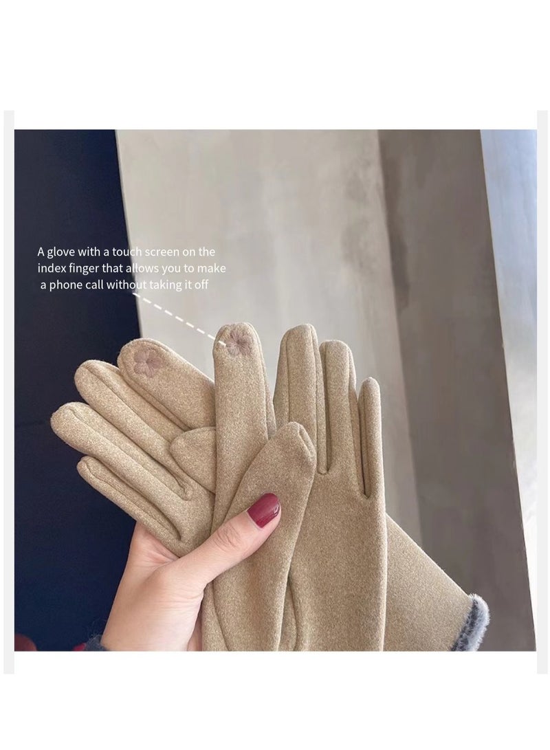 قفازات نسائية شتوية سميكة ودافئة وقفازات ركوب الدراجات - Image 5