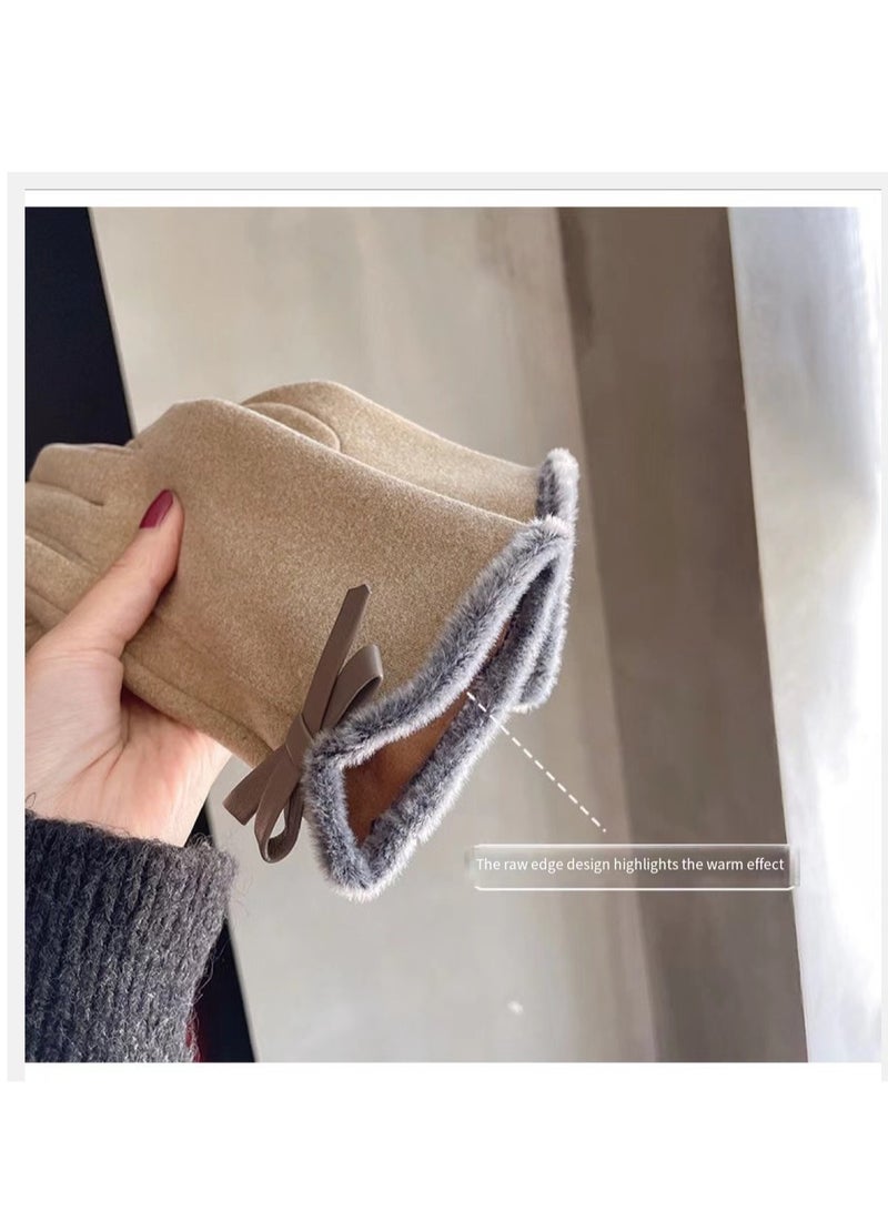 قفازات نسائية شتوية سميكة ودافئة وقفازات ركوب الدراجات - Image 2