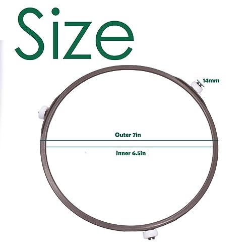CaoXiong 7 Inch Microwave Turntable Ring,Rotating Ring Roller,Glass Plate Tray Support Holder,Replacement Inner Ring,Microwave Oven Tray Support,for Microwave Oven Glass Turntable Plate,with 14mm Wheels - Image 3
