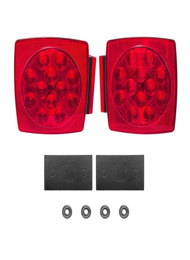 fouwick LED Trailer Light Kit 12V Easy Install Waterproof for trailer Under 80 Inch Trailer Boat utility Trailer Trucks Campers RVs Snowmobiles DOT Compliant (Light)… - Image 1
