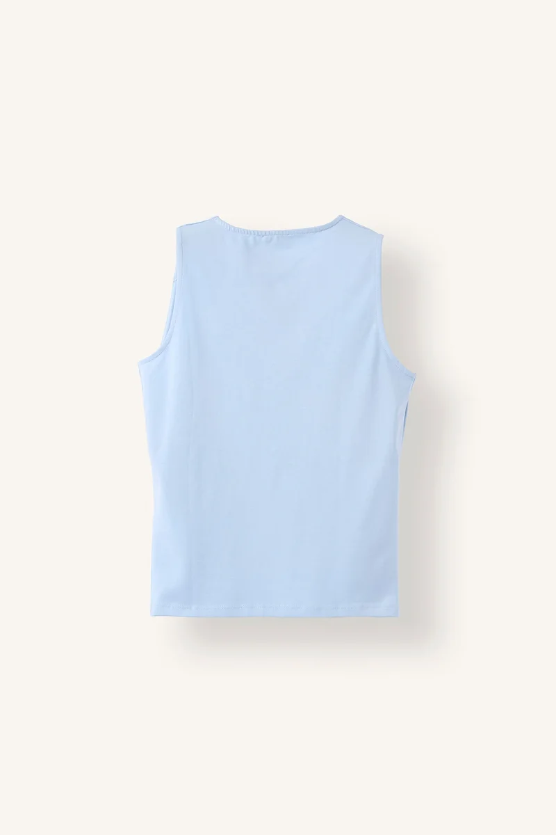 ديفاكتو Regular Fit Basic Crew Neck Tank Top