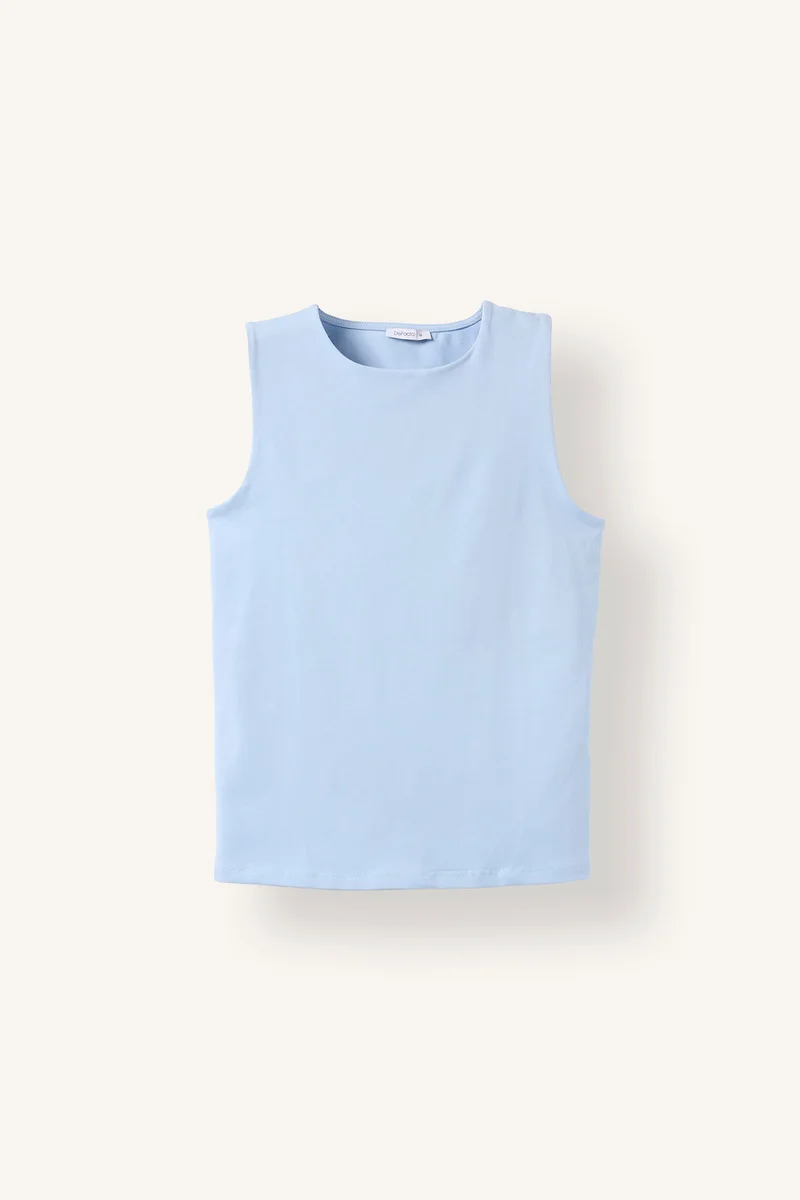 ديفاكتو Regular Fit Basic Crew Neck Tank Top