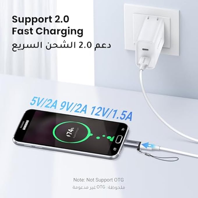 rayihni محول USB C إلى Micro USB عبوة 2 نوع C أنثوي إلى Micro ذكر موصل محول الهاتف المحمول متوافق مع سامسونج S7 إيدج شياومي مي A2 لايت هواوي P سمارت Y6 Y9 - Image 3