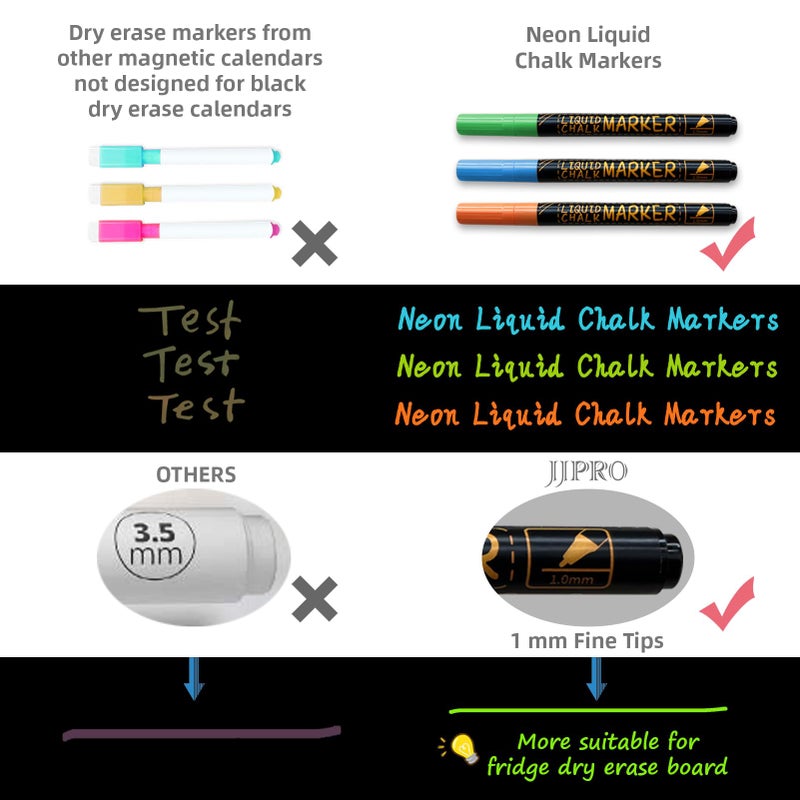 JJPRO Magnetic Dry Erase Menu and Chore Chart Blackboard for Fridge-Weekly Meal Planner Chalkboard,Behavior Chart Chalkboard for Multiple Kids with Notepad Blackboard - Image 3