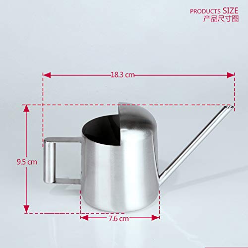 YISSSN Mini Watering Can, 10oz/300ml Stainless Steel Long Spout Small Watering Can for Indoor Plants Succulents, Herbs (Silver) - Image 5