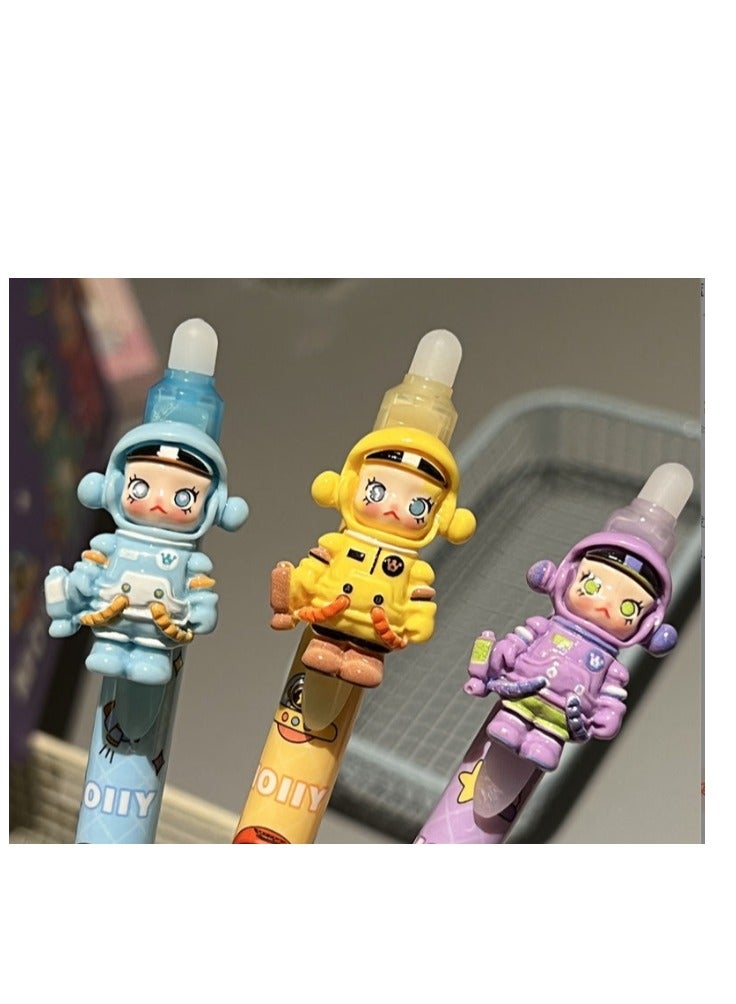 Generic 6 Pcs Cute Cartoon  Pens, Soft to Hold - 0.5mm Fine Tip Black Ink, Soft Colors, with Cute Patterns - Perfect for School Supplies and Office Stationery Black Ink  - Image 2