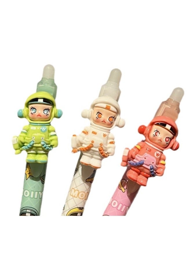 Generic 6 Pcs Cute Cartoon  Pens, Soft to Hold - 0.5mm Fine Tip Black Ink, Soft Colors, with Cute Patterns - Perfect for School Supplies and Office Stationery Black Ink  - Image 3