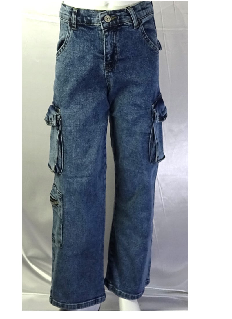 SHELTER - "Girls' jeans with button waistband and multiple pockets from the Shelter 23029 collection." - Image 1